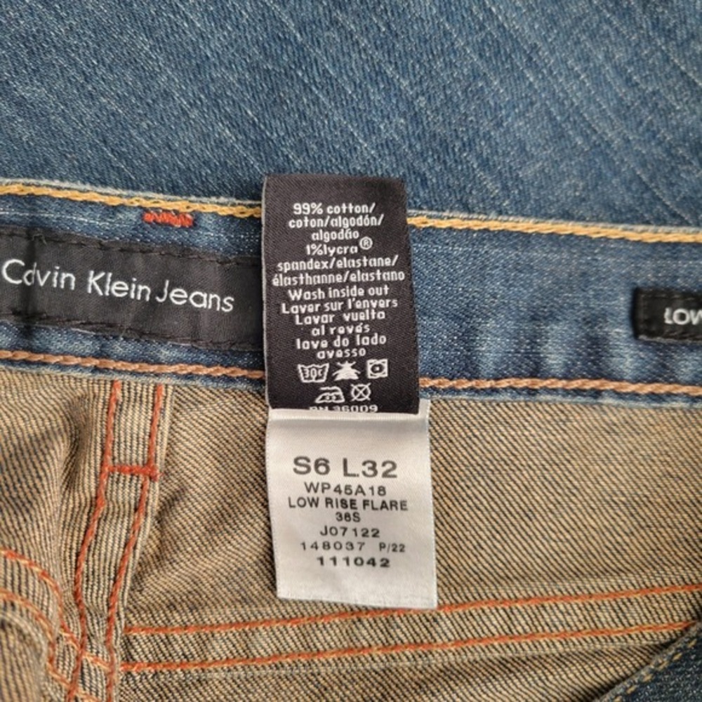 Calvin Klein Jeans Flare Women 6 Blue Good Embroidered Floral Low Rise WP45A18 - Picture 8 of 8